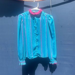 semi-sheer vintage button-down blouse